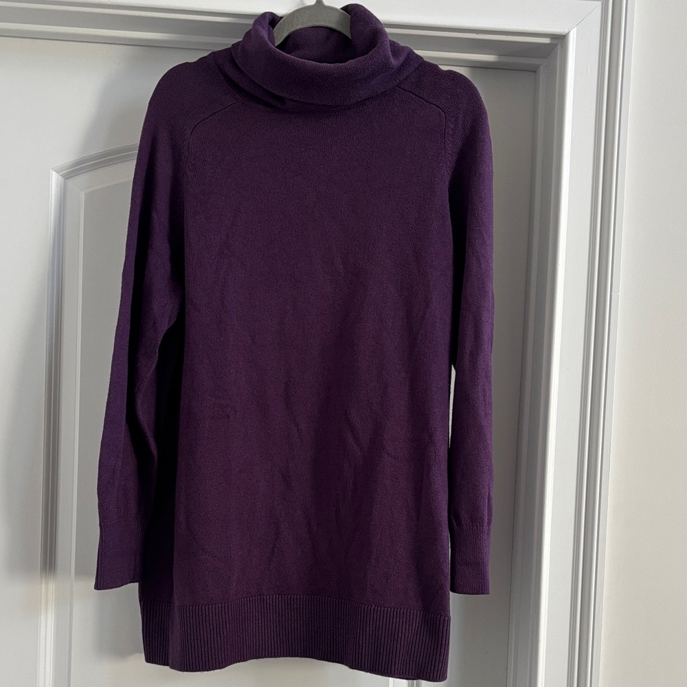 Lands' End Deep Purple Cowl Neck Sweater